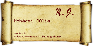 Mohácsi Júlia névjegykártya