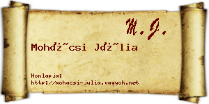 Mohácsi Júlia névjegykártya