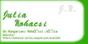 julia mohacsi business card